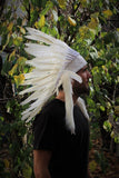 X21 White Feather Headdress for adult size