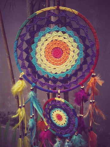 N49- Rainbow Crochet Dream Catcher