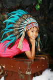 N32- From 5-8 years Kid / Child's: turquoise feather Headdress 21 inch. – 53,34 cm.