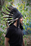 PRICE REDUCED N64- Black Feather Headdress. Native American Inspired