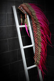 PRICE REDUCED . Z09 Extra Large Pink Feather Headdress (43 inch long )