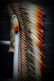 Coiffe en plumes tricolore extra large Z24 (43 pouces de long)