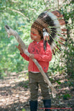 N22- Para Niños: Tocado de Plumas de tres colores en color marrón. De 5 a 8 años.