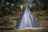 tipi / tepee / tipi / teepee Tent Blue and White . 4 POLES INCLUDED