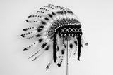 K04 From 2-5 years Kid / Child's: Black and White Headdress 20,5 inch. – 52 cm