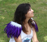 Shoulder Wings feathers: white and purple